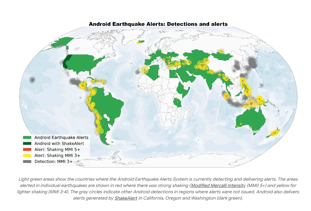 Alertas de terremotos de Android